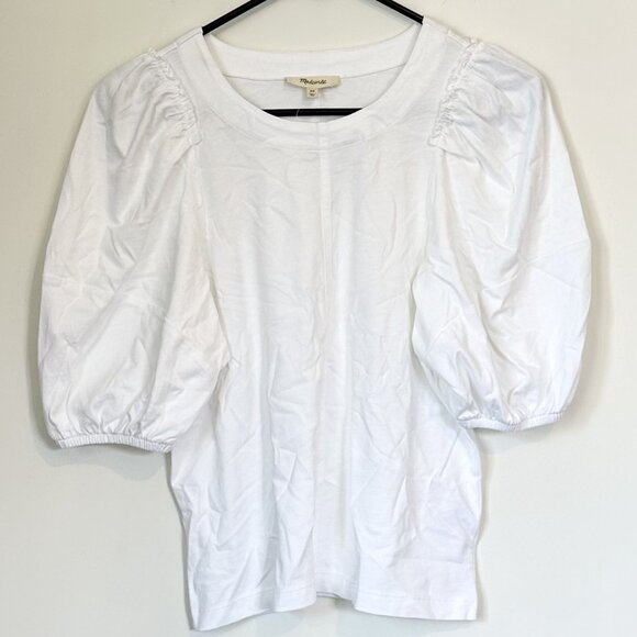 NWT Madewell White Puff-Sleeve Tee - Size: Extra Small - Picture 2 of 10